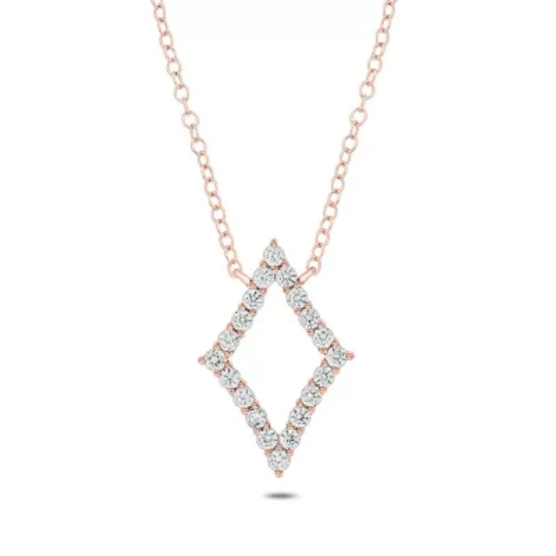 1 ct. t.w Diamond Rhombus Shape Pendant Necklace For Women's 14K gold