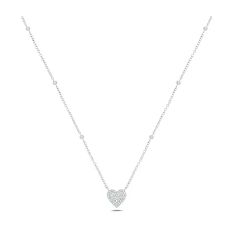 1/4 ct. t.w White Diamond Heart Pendant Necklace 10K Gold