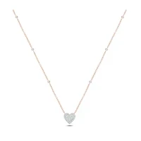 1/4 ct. t.w White Diamond Heart Pendant Necklace 10K Gold