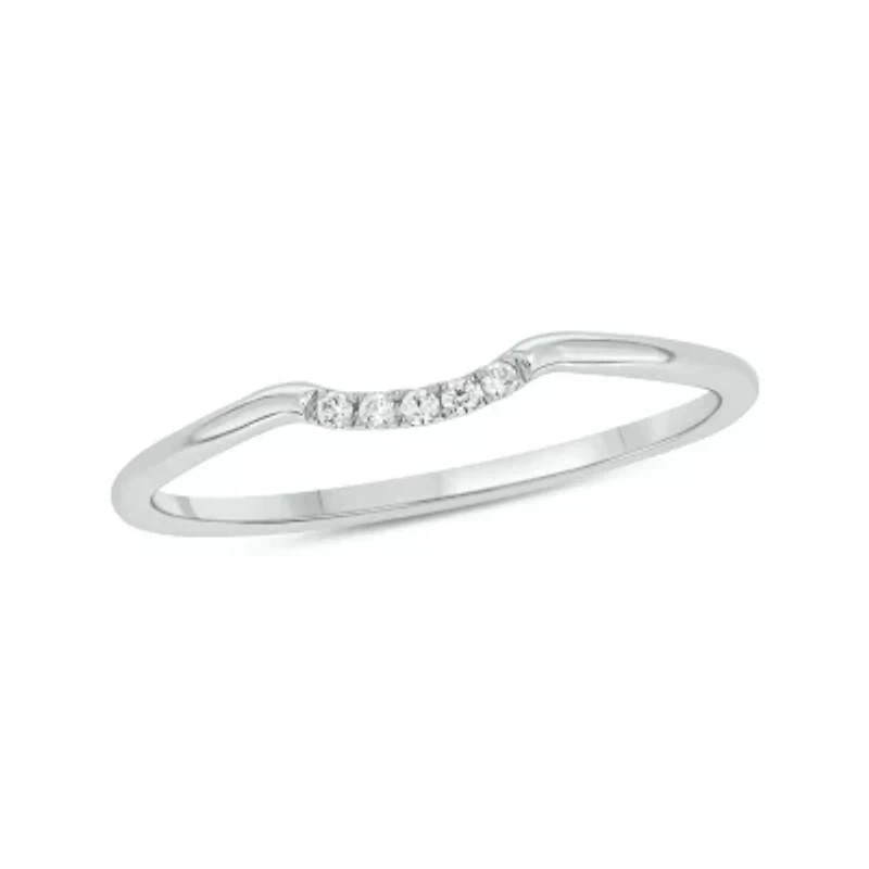 Diamond Accent Contour Anniversary Ring 14K Yellow Gold
