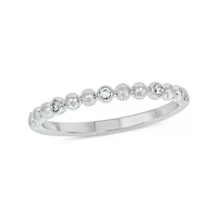 Diamond Accent Beads,Stack Band Anniversary 14K Yellow Gold