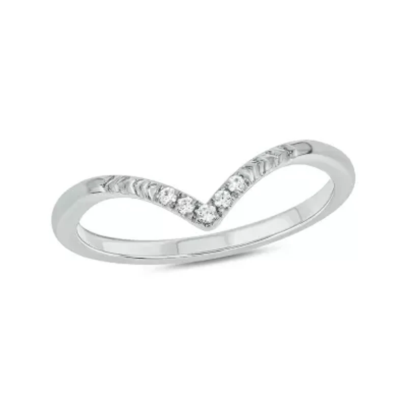 Diamond Accent Contour Anniversary Ring 14K Yellow Gold