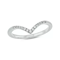 Diamond Accent Contour Anniversary Ring 14K Yellow Gold