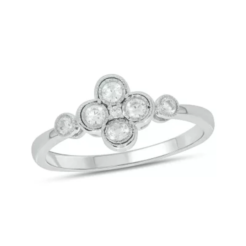 1/4 Carat, Diamonds Floral-inspired elegant Ring 14K Yellow Gold