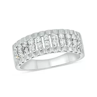 1/2 Carat, Diamonds Striking Men's Ring 10K White Gold