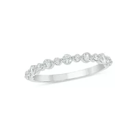 Lab Created 1/ Carat Lab-Grown Diamond Half Bezel Anniversary Ring Sterling Silver