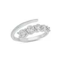 Lab Created 1/ Carat Lab-Grown Diamond Open Fashion Ring Sterling Silver