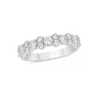 Lab Created 1 Carat Lab-Grown Diamond Elegant Two-Stone Anniversary Ring Sterling Silver