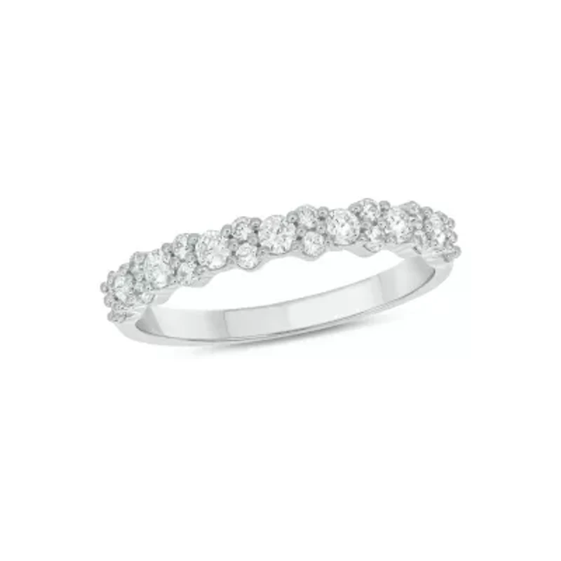 Lab Created 1/2 Carat Lab-Grown Diamond Elegant Two-Stone Anniversary Ring Sterling Silver