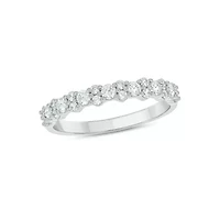 Lab Created 1/2 Carat Lab-Grown Diamond Elegant Two-Stone Anniversary Ring Sterling Silver