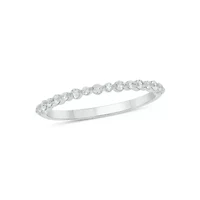 Lab Created 1/ Carat Lab-Grown Diamond Half Bezel Anniversary Ring Sterling Silver