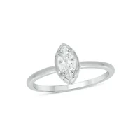 Lab Created 1/3 Carat Lab-Grown Diamond Marquise Solitaire Ring Sterling Silver