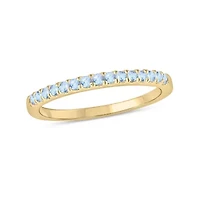 Natural Aquamarine Stackable Ring Band Sterling Silver