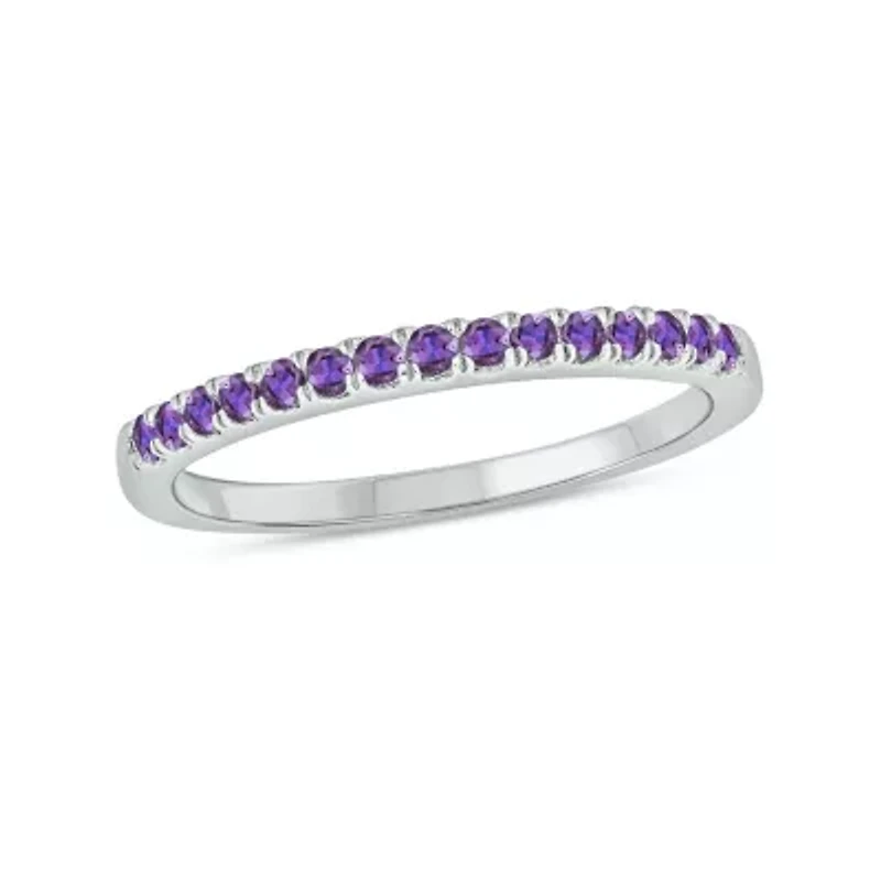 Created Alexandrite Stackable Ring Band Sterling Silver