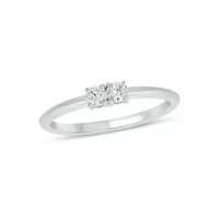 Lab Created 1/5 Carat Round Sparkling Promise Ring Sterling Silver