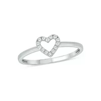 Lab Created 1/10 Carat Heart-Shaped Romantic Fashion Ring Sterling Silver