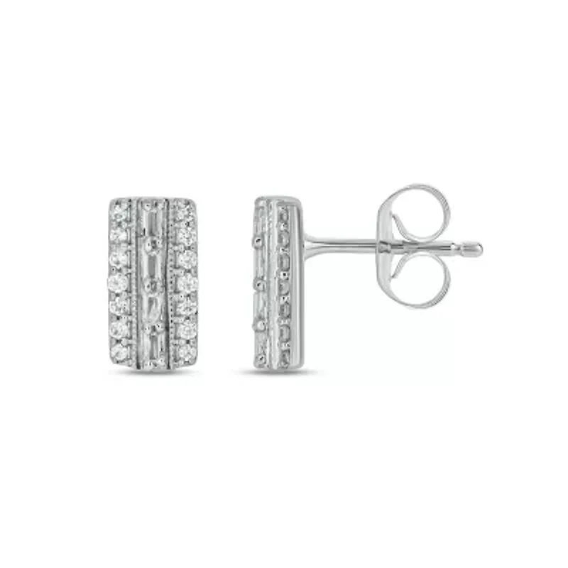 1/5 ct. t.w. Diamond Bar Earring In Sterling Silver