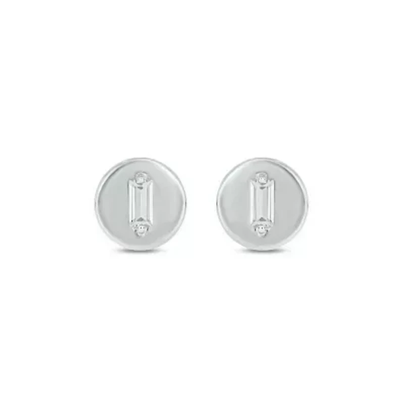 Lab Created 1/5 Carat Lab-Grown Baguette Diamond Stud Earrings