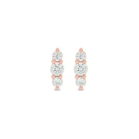 Lab Created 1/5 Carat 3 Lab Grown Diamond Stud Earring in 10KT Rose Gold