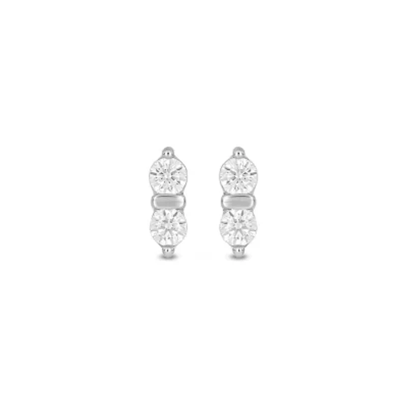 Lab Created 1/5 Carat Two Lab Grown Diamond Fashion Earring in Sterling Silver