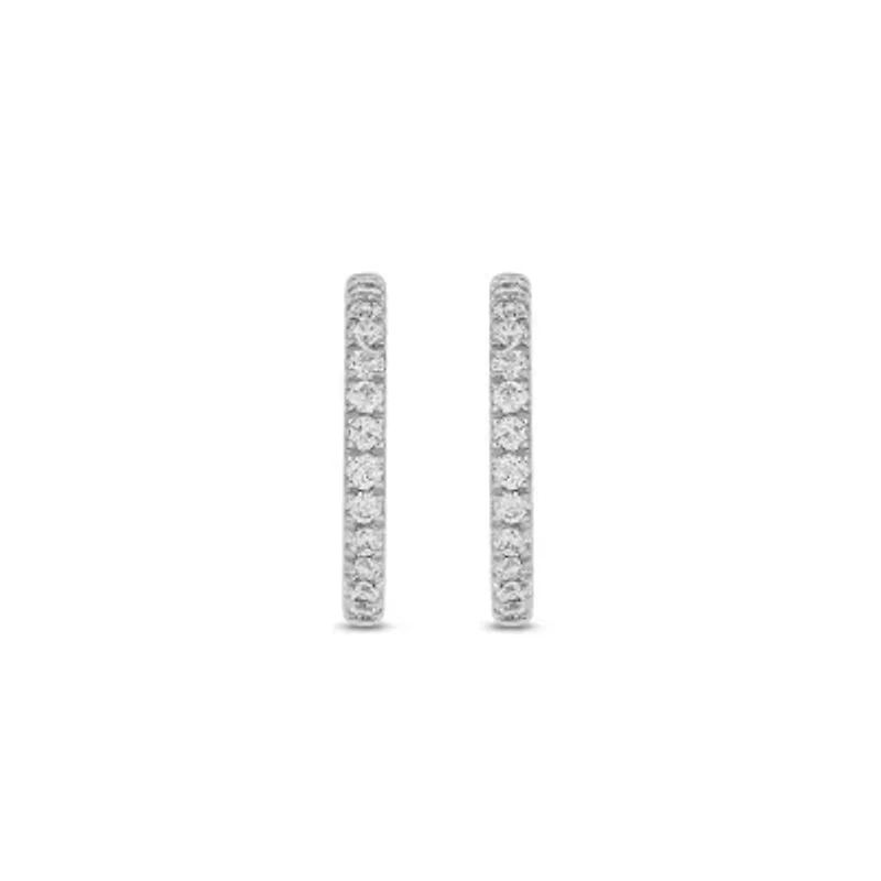Lab Created 1/4 Carat Lab Grown Diamond Hoop Earrings in Sterling Silver