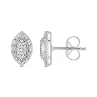 1/3 ct. t.w. Diamond Marquise Earring In Sterling Silver