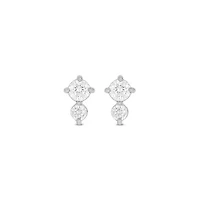 Lab Created 1/3 Carat Two Stone Lab Grown Diamond Earring in Sterling Silver