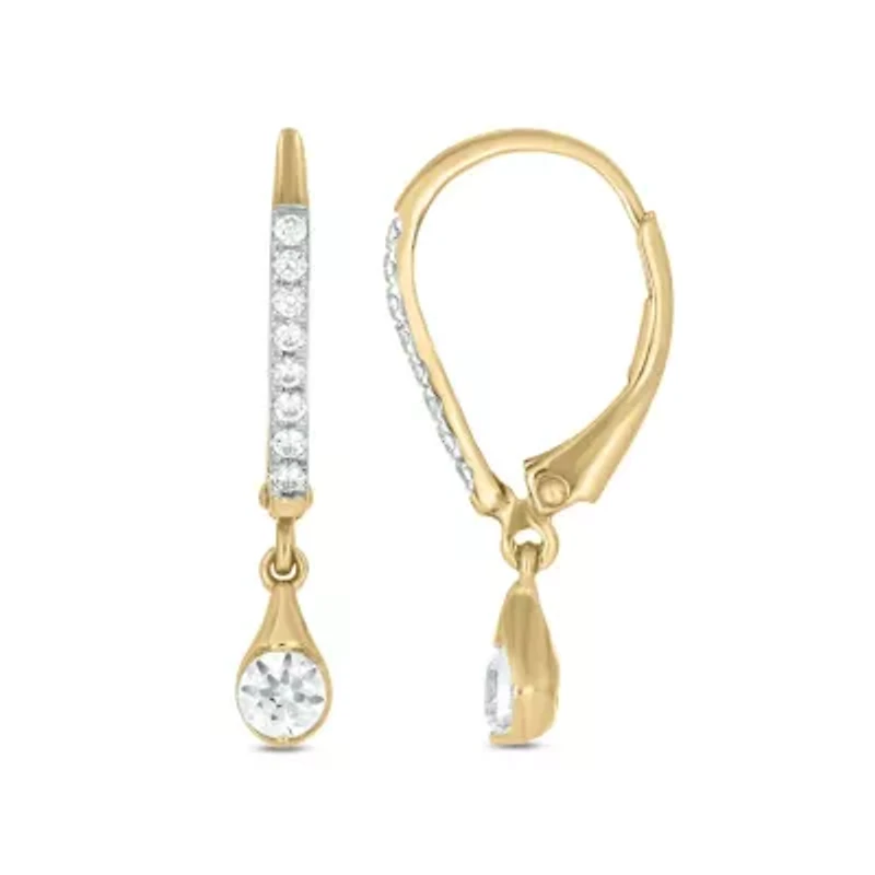 1/2 carat, Diamond Dangler Hoop,Flaunt The Drop Earring in 14K Yellow Gold