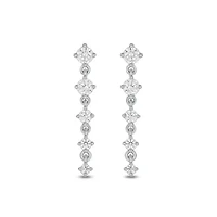 Lab Created 1/2 Carat Lab Grown Diamond Drop Shap Earrings in Sterling Silver