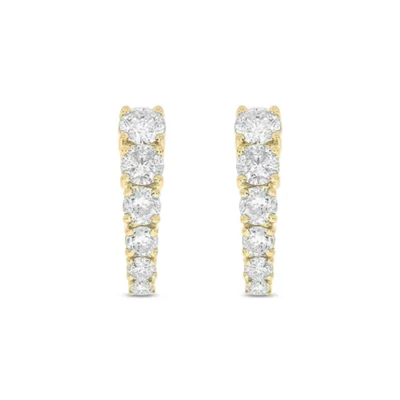 Lab Created 11/4 Carat Lab Grown Diamond Graduated Earring in 10KT Yellow Gold
