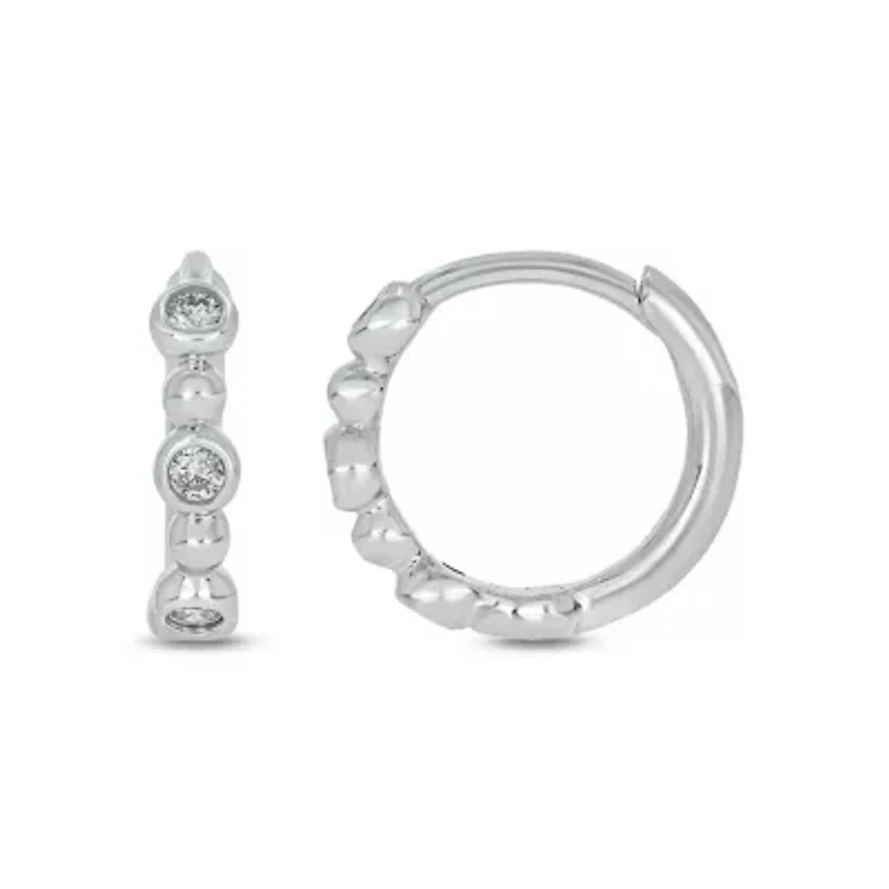 1/10 ct. t.w. Diamond Hoop Earring in Sterling Silver