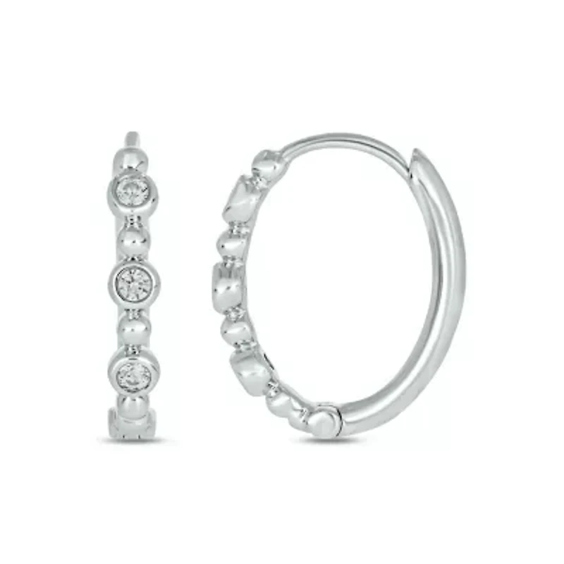 1/ ct. t.w. Diamond Hoop Earring in Sterling Silver