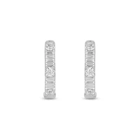 Lab Created 1/6 Carat Lab Grown Diamond Hoops Earring in Sterling Silver