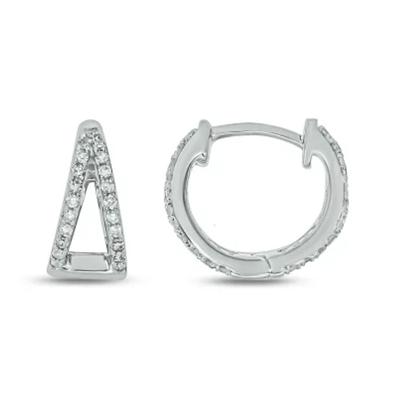1/4 ct. t.w. Diamond Hoop Earring in Sterling Silver