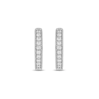Lab Created 1/4 Carat Lab Grown Diamond Hoop Earrings in Sterling Silver