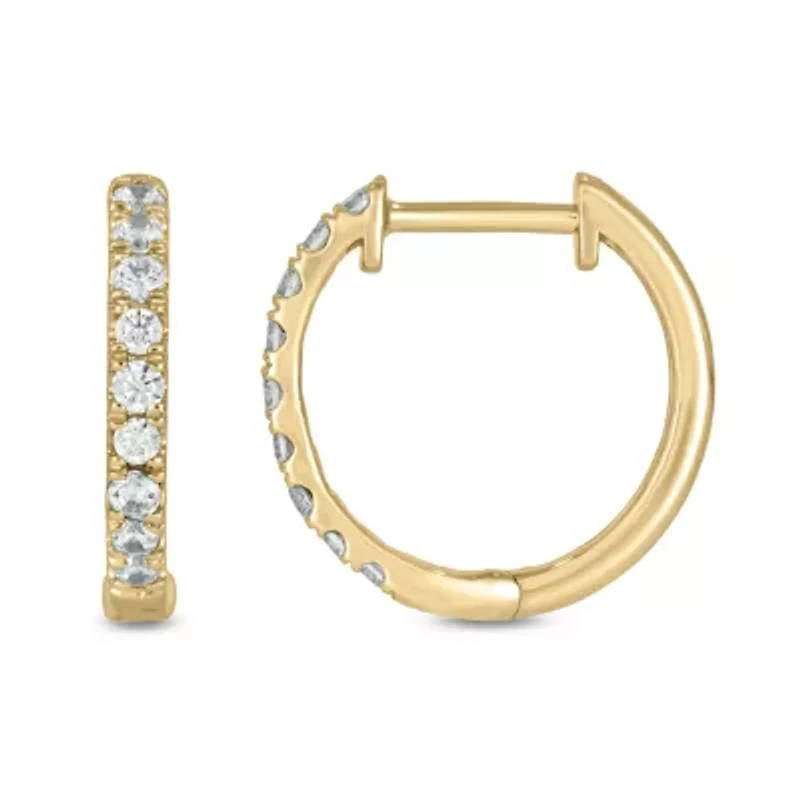 1/3 carat, Diamond Hoop Earring in 14K Yellow Gold