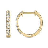 1/3 carat, Diamond Hoop Earring in 14K Yellow Gold