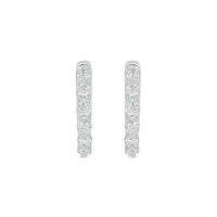 Lab Created 1/4 Carat Lab Grown Diamond Hoops Earring in Sterling Silver