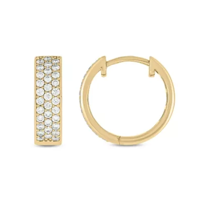 1/2 Carat, Mini Hoop Earrings in 14K Yellow Gold