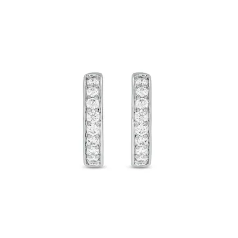 Lab Created 1/2 Carat Lab Grown Diamond Hoop Earrings in Sterling Silver