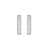 Lab Created 1/2 Carat Lab Grown Diamond Hoop Earrings in Sterling Silver