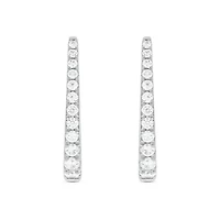 Lab Created 1/2 Carat Lab Grown Diamond Hoop Earrings in Sterling Silver