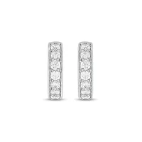 Lab Created 1 Carat Lab Grown Diamond Hoop Earrings in Sterling Silver