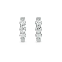 Lab Created 1 Carat Lab Grown Diamond Hoops Earring in Sterling Silver