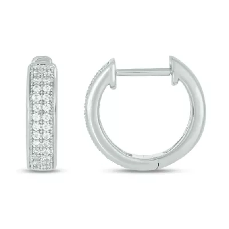 1/5 ct. t.w. Diamond Men's Hoop Earring in Sterling Silver