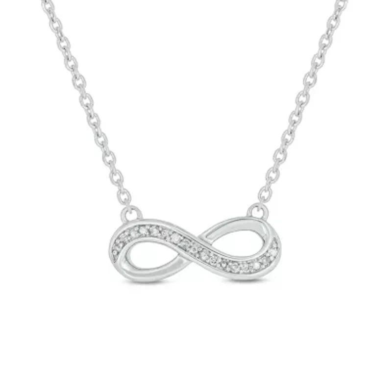 Diamond Accent Infinity Necklace in sterling silver