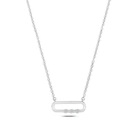 Lab Created 1/10 ct. t.w. Lab Grown Diamond Paper Clip Modern Sparkle Necklace in Sterling Silver