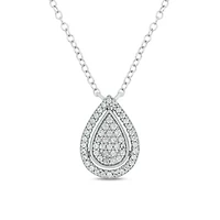 1/5 ct. t.w. Diamond Drop Necklace In Sterling Silver