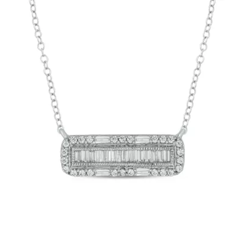 1/5 ct. t.w. Diamond Bar Necklace In Sterling Silver