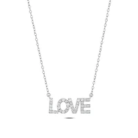 Lab Created 1/5 ct. t.w. Lab Grown Diamond Love Necklace in Sterling Silver